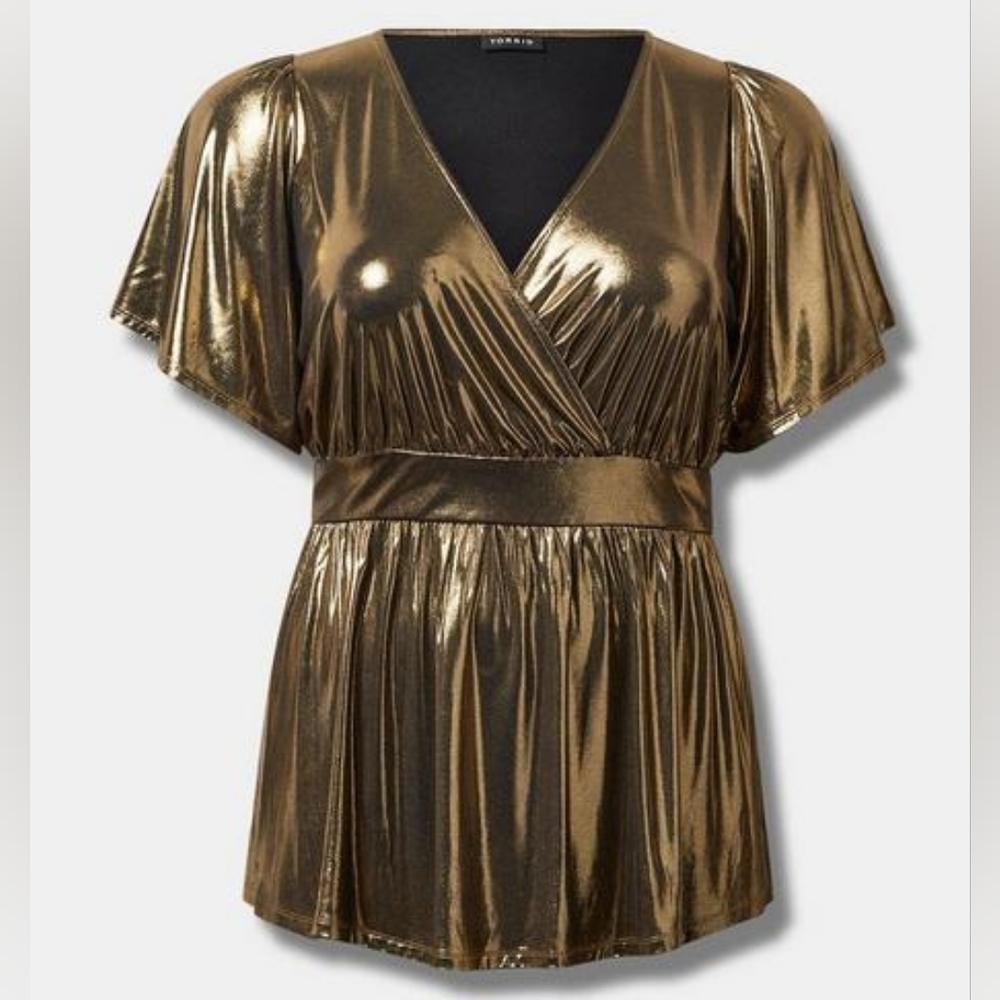 🆕 Torrid Liquid Shine Peplum Top (Torrid 2)
